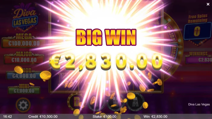 Diva Las Vegas - grande vitória durante as Free Spins